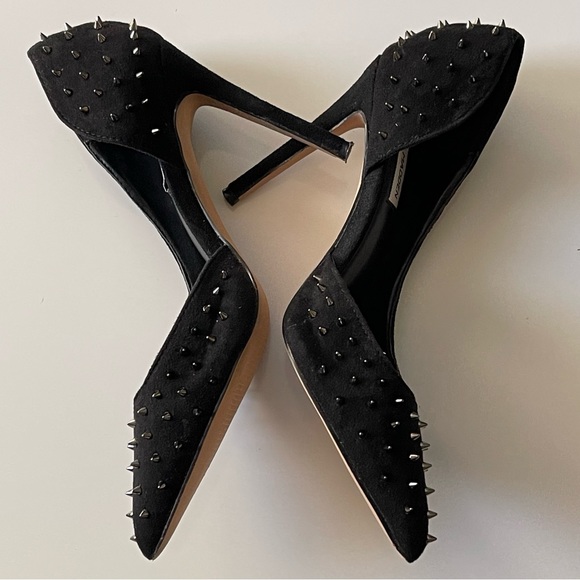 STEVE MADDEN Black Suede Studded Stiletto Pumps Size 7 - Picture 6 of 12